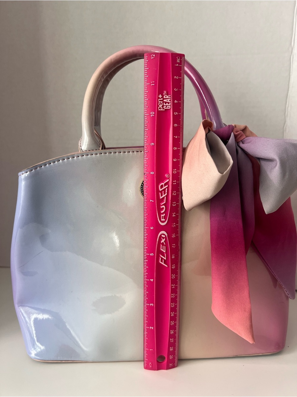 Betsey Johnson Pink, Lilac & Cream Gradient Mini Satchel with Bow - Picture 4 of 9